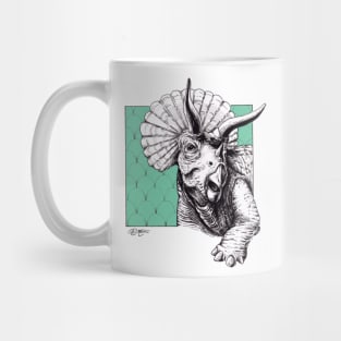 Scallop triceratops teal T-shirt Mug